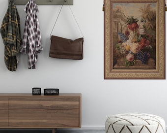 Floral Bouquet Wall Tapestry: Exotic European Woven Art