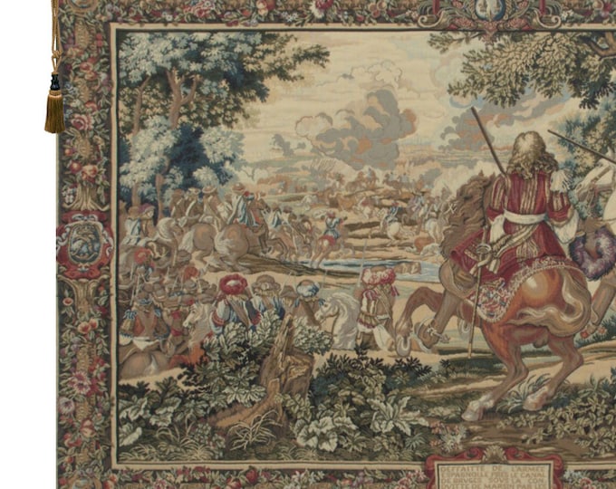 Le Roi Soleil European Jacquard Wall Tapestry - Woven Medieval Art Decor - Antique Belgian Hanging