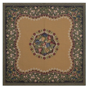 William Morris Fruit Medley Tapestry Throw: Belgian Woven Cotton Blanket