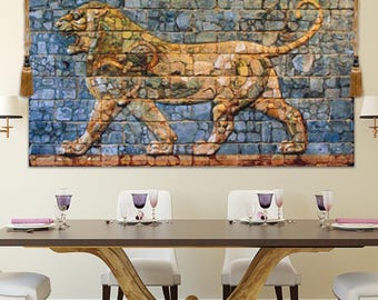 Regal Lion Darius European Wall Tapestry: Majestic Belgian Woven Art for Home Decor