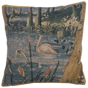 Fodera per cuscino arazzo belga Wawel Forest Right 17x17 – Fodera per cuscino decorativo Gobelin – Fodera per cuscino intrecciata