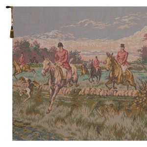 Middeleeuwse jachtscène Europees wandtapijt - La Chasse à Courre Jacquard geweven wanddecoratie