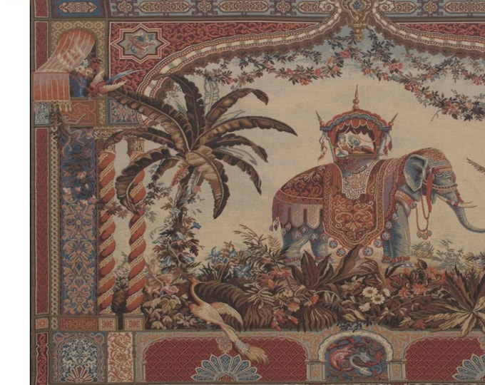 Majestic Elephant Jacquard Wall Tapestry - European Forest Scene Woven Art for Home Decor