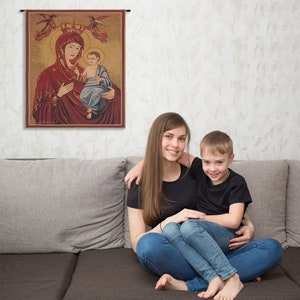 Madonna and Child Tapestry Wall Art – Belgian Woven Religious Decor image 6