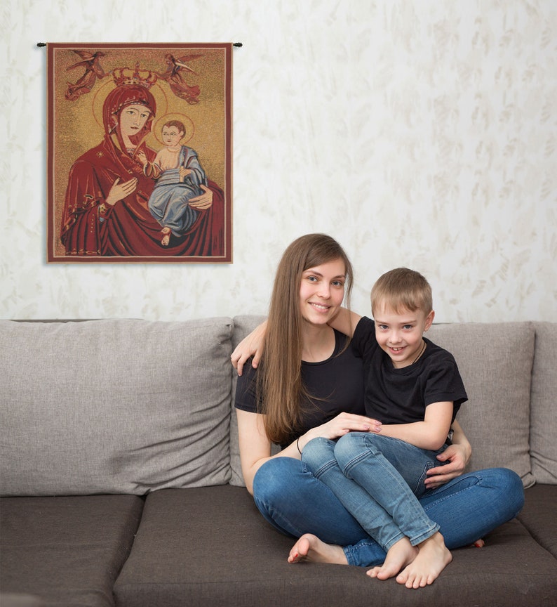 Madonna and Child Tapestry Wall Art – Belgian Woven Religious Decor image 6