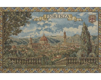 Fiorenza European Wall Tapestry - Belgian Artwork Wall Decor, Jacquard Woven Nature Landscape Wall Art Decor - Italian Large Wall Tapestry