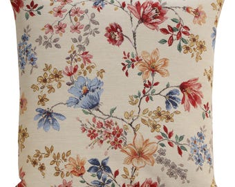 Lillium Tapestry Pillow Cover 18x18 inch – Elegant Woven Floral Pillow Cover – Decorative Throw Pillows Case for Home