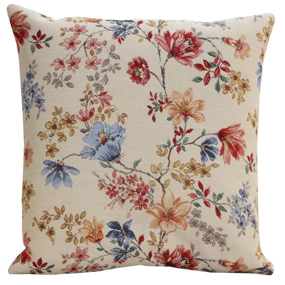 Woven Floral Tapestry Pillow Cover: Elegant Home Decor (18x18 inch)