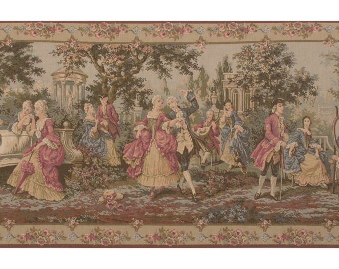 Francois Boucher Tapestry Wall Hanging: Rococo Society Scene, Woven in Belgium
