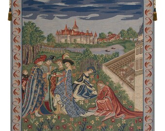Duke De Berry European Wall Tapestry - Jacquard Woven Wall Hanging - Modern Decorative Tapestry Wall Art or Home