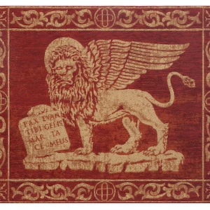 Lion of Venice Tapestry: Italian Jacquard Woven Wall Hanging (20x26 inch)