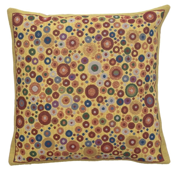 Klimt Tapestry Pillow Cover: Belgian Woven Art Cushion, 16x16