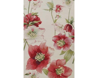 Hellebores White Table Runner - Elegant Floral Dining Decor for Kitchen & Home