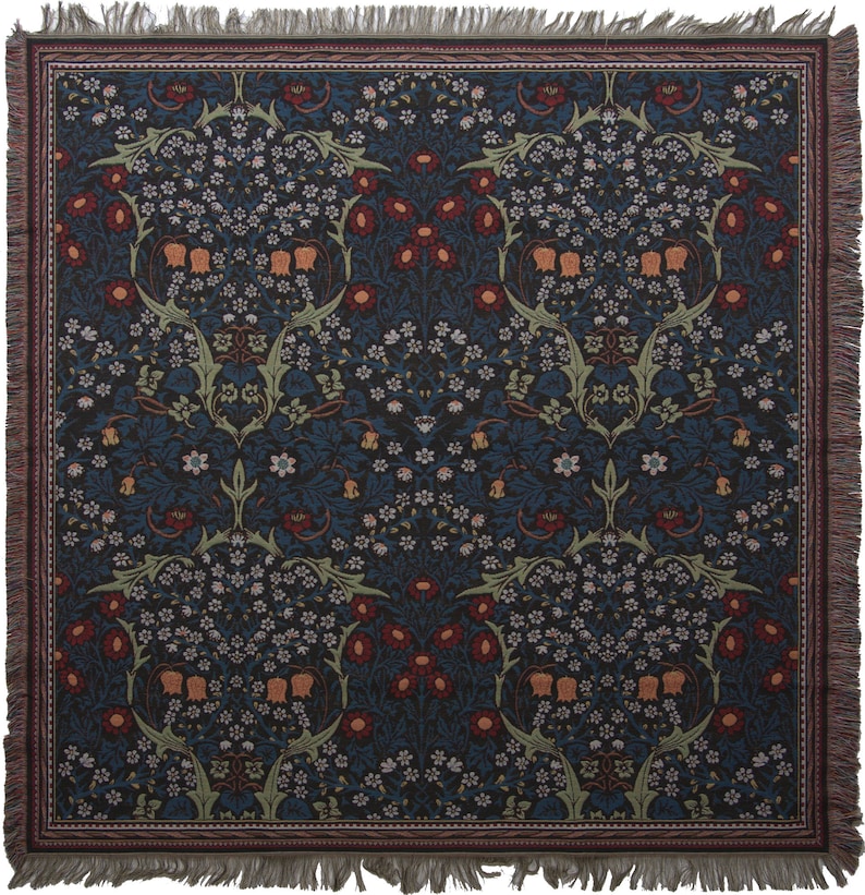 William Morris Blackthorn Throw Art Nouveau Design image 1