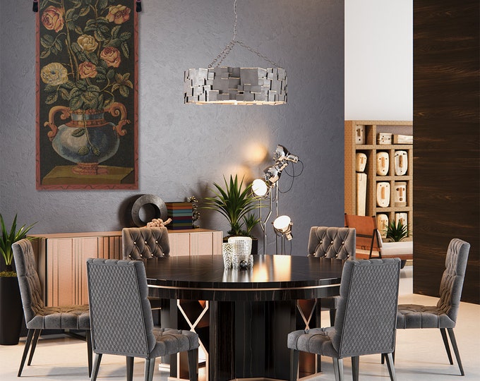 Roses European Tapestry: Floral Woven Jacquard Wall Hanging - Belgium