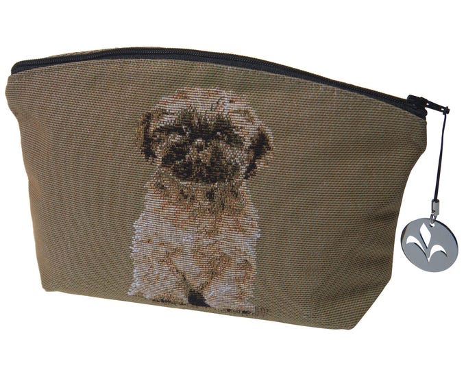 Elegant Shih Tzu Themed Petite Handbag 6x9 inch - Belgian Tapestry Purse for Dog Lovers