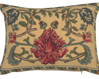 William Morris Belgian Jacquard Woven Tapestry Pillow Cover Medieval Vintage Christmas Cushion Case 13x18