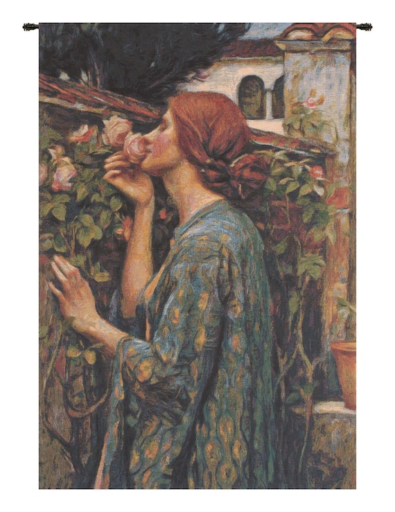 John William Wall Art Tapestry: Soul of Rose, Woven Belgian Decor