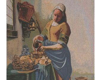 The Kitchen Maid European Wall Tapestry - Decorative Wall Hanging -  Gobelin Wall Décor Art - Medieval Modern Wall Art