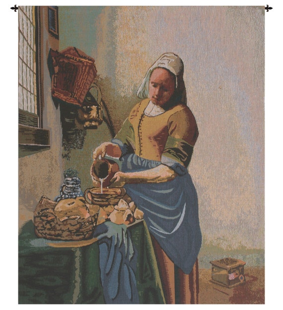The Kitchen Maid Tapestry: Belgian Woven Wall Hanging (32x26 inch)