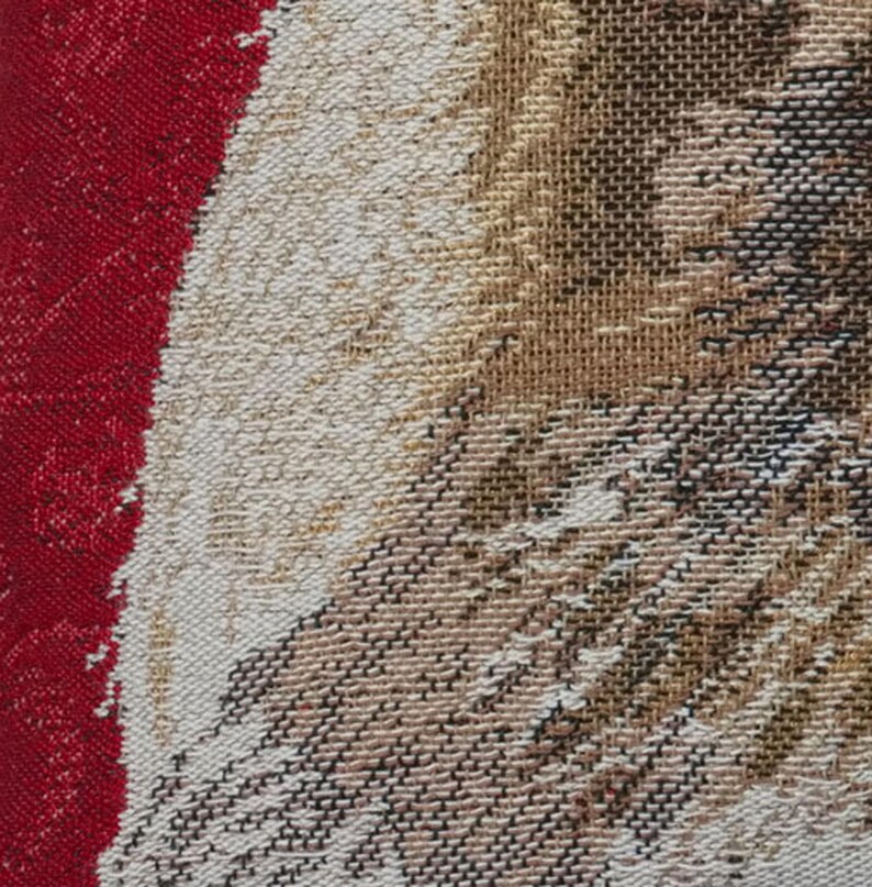 Yellow Labrador Tapestry Cushion Cover: Belgian Jacquard Woven Pillow (16x16 inch) image 8