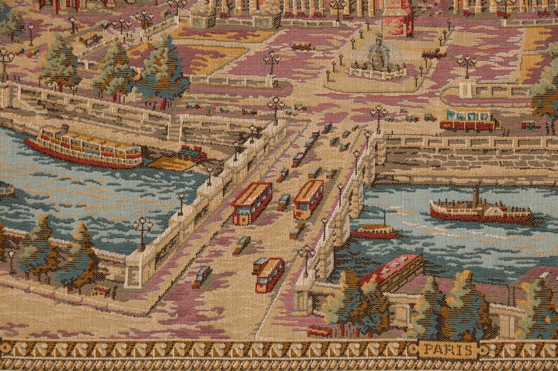 Paris Wandteppich: Panorama Frankreichs, Jacquardgewebe (48,5 x 158 cm) Bild 4