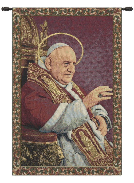 Pope John XXIII Halo European Decorative Wall Tapestry - Religious Art Home Decor Hanging
