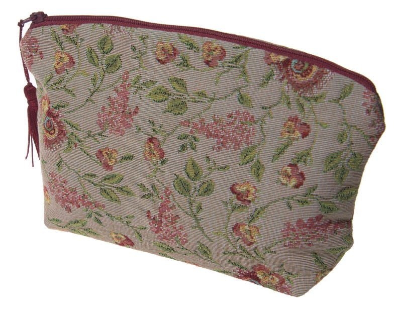 French Woven Tapestry Handbag: Floral Brocade Purse, Elegant Cotton Accessory image 3