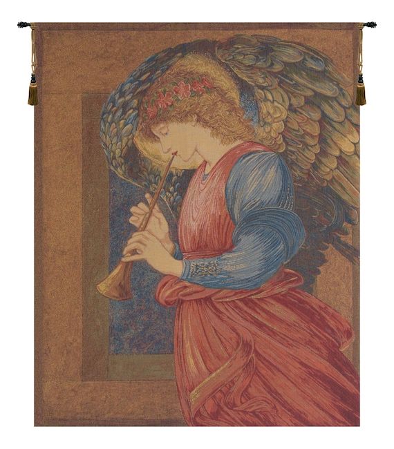 Angel Wall Tapestry: Jacquard Woven Belgian Home Decor (24x18 inch)