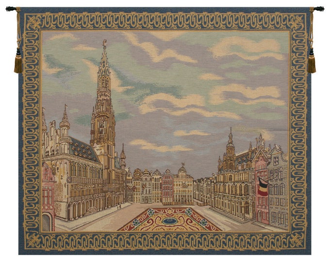 Brussels Town Hall Tapestry: Belgian Woven Wall Hanging