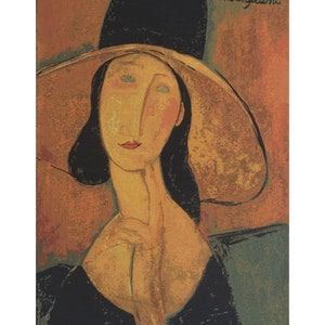 Modigliani Tapestry: Jeanne Hebuterne Portrait, Woven Belgian Wall Art