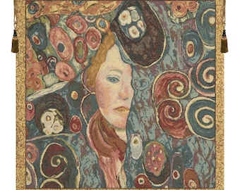 Vergini by Klimt European Wall Tapestry – Gustav Klimt Art Woven Wall Hanging – Elegant Wall Tapestry Woven Decor