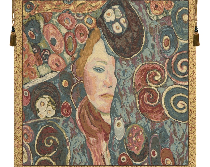 Klimt 'Vergini' Woven Wall Tapestry: European Art Decor (16x17 inch)