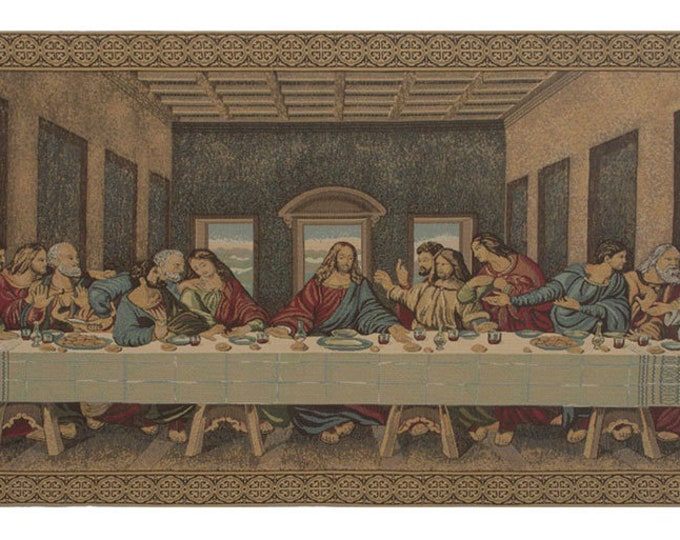 The Last Supper Tapestry V - European Wall Hanging - Vintage Religious Tapestry Decorative Wall Art - Last Supper Wall Art for Home Decor