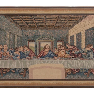 Last Supper Tapestry: Woven Religious Wall Hanging, Belgium