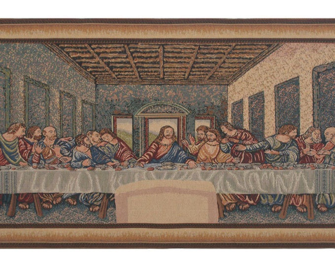 Last Supper Tapestry: Woven Religious Wall Hanging, Belgium