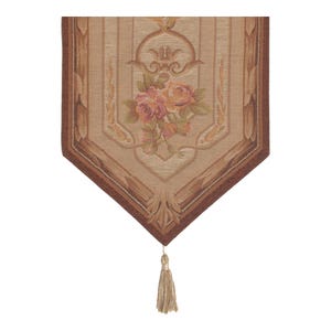 French Rose Tapestry Table Runner Jacquard Woven Floral Dining Decor 33x14 Inch