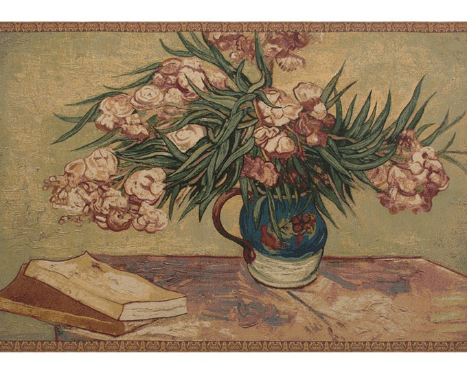 Van Gogh Oleanders Tapestry: Italian Woven Wall Art (38x54 inch)