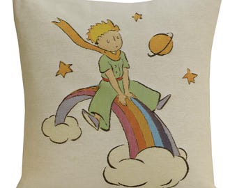 Little Prince Rainbow Belgian Tapestry Cushion Cover Pillow Case Home Decor