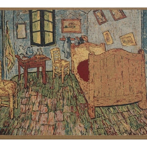 Van Gogh&#39;s Bedroom Tapestry: Woven Belgian Wall Hanging