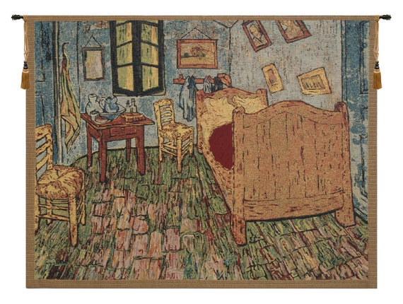 Van Gogh's Bedroom Tapestry: Woven Belgian Wall Hanging