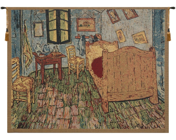 Van Gogh's Bedroom Tapestry: Woven Belgian Wall Hanging