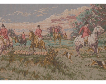 La Chasse a Courre without Border European Wall Tapestry - Medieval Wall Art - Woven Jacquard Wall Tapestry - Hunting Scene Wall Hanging