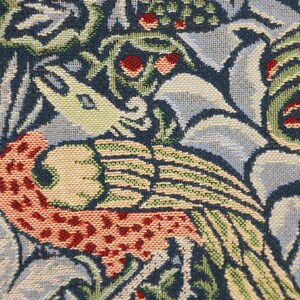 William Morris Tapestry Pillow Cover: Peacock and Dragon Woven Cushion (16x16) image 3