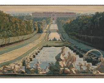 Reggia Caserta European Wall Tapestry - Royal Palace Wall Decor Art - Woven Italian Wall Tapestry - Castle Decorative Wall Hanging