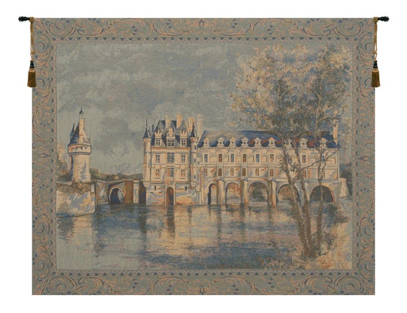 Chenonceau Castle Tapestry: Woven Jacquard Belgian Wall Art
