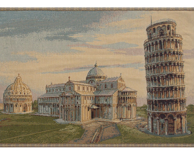 Pisa Cathedral Square Tapestry: Italian Woven Wall Art (12x19 inch)
