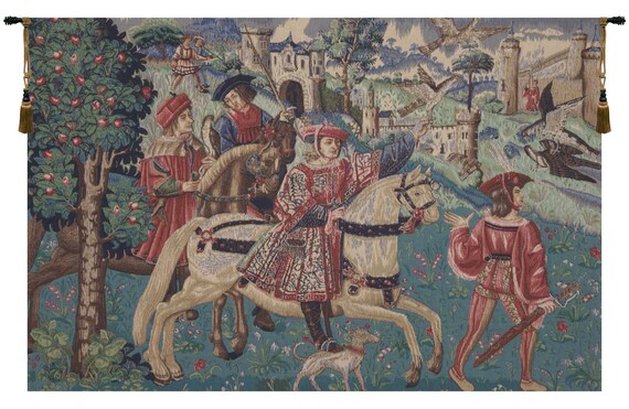 Hunting Scene European Wall Tapestry Jacquard Woven Wall Decor Art Decorative Wall Hanging Fine Art Medieval Wall Art Etsy Canada