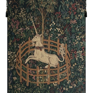 Unicorn Tapestry Wall Hanging Unicorn in Captivity Wall Decor Medieval  Tapestry Medieval Decor Blue Wall Hanging Tapestry 