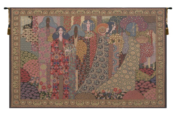 Aladdin European Jacquard Wall Tapestry - Antique Belgian Woven Fine Art Hanging for Home Decor